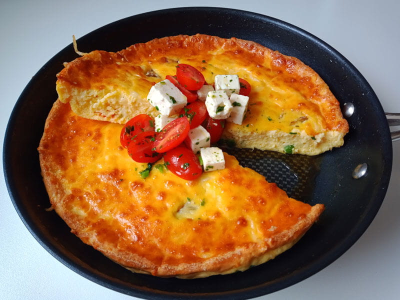 Gemüse-Frittata mit Ricotta und Volleipulver